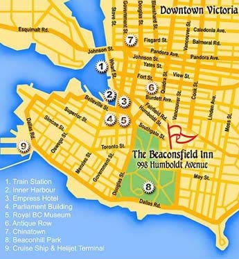 Map of Victoria - B & B